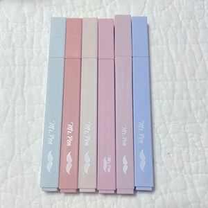 New Mr. Pen- Aesthetic Cute Pastel Highlighters Set, 6 pcs, Chisel Tip